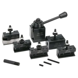 0XA Quick Change Tool Post Set for Sherline and Taig Lathes - Includes Five Tool Holders and mounting Stud, LittleMachineShop.com (4039)