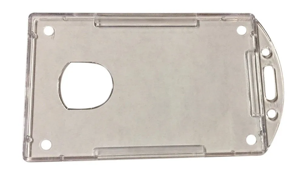 1 Hard Plastic Vertical Portrait Photo ID Pass Card Holder Badge Access Card Sleeve