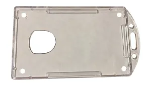 1 Hard Plastic Vertical Portrait Photo ID Pass Card Holder Badge Access Card Sleeve