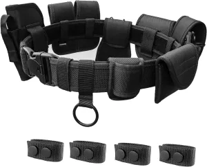 10 in 1 Duty Belt Rig Police Molded Pouches Kit Tactical Utility Security Guard Belt Modular Law Enforcement Military Equipment Belt 4 Pack Belt Keeper