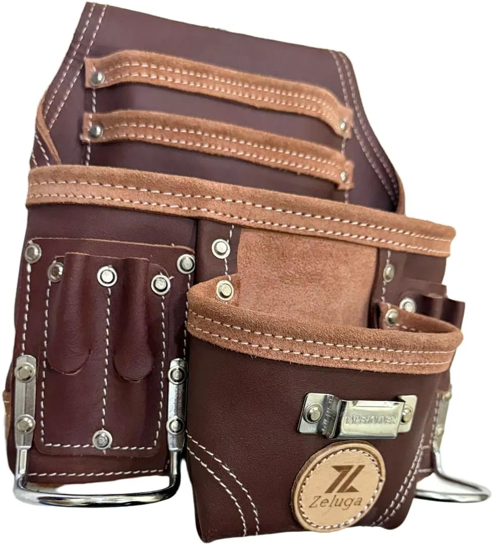 10 Pocket Rigger Heavy Duty Leather Tool Bag