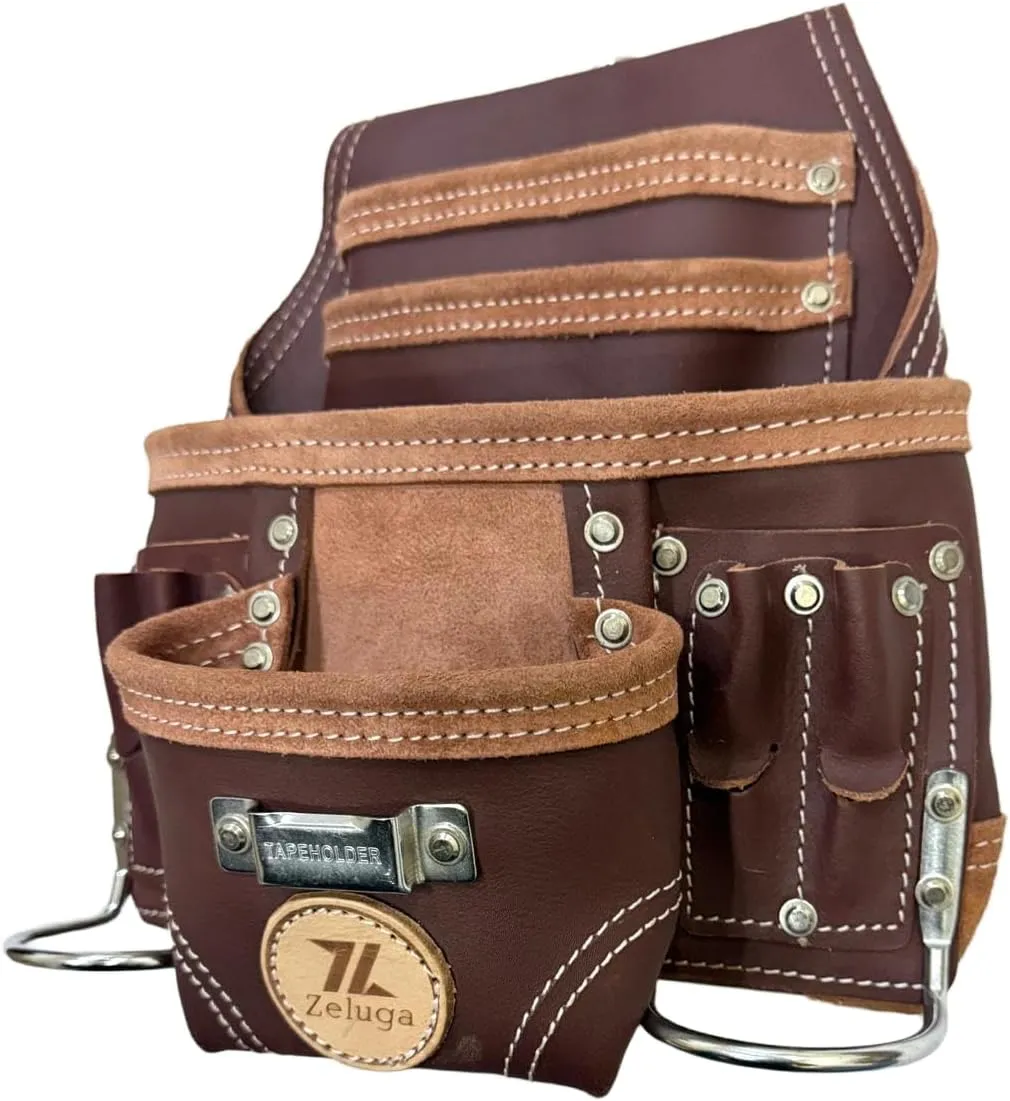 10 Pocket Rigger Heavy Duty Leather Tool Bag