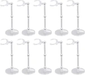 10 Sets Doll Stand, Action Figure Stand Set Doll Display Holders Doll Support Frame for 6 Inch (Transparent)