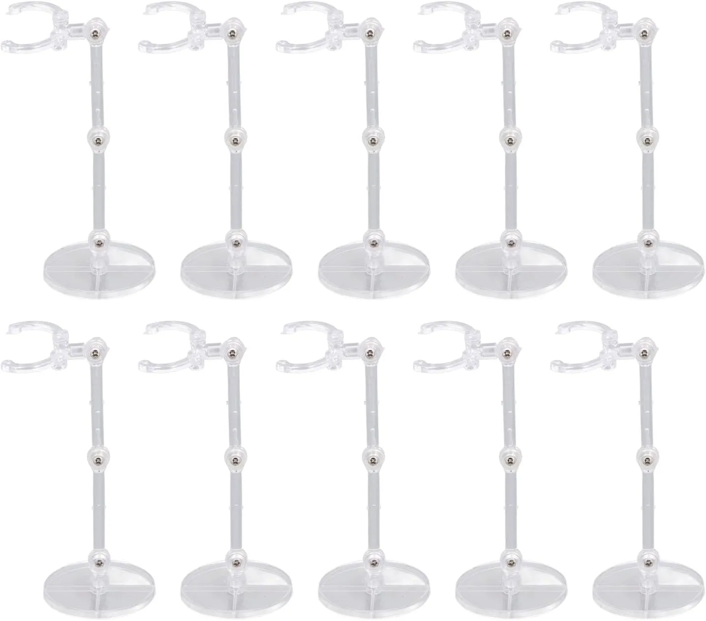 10 Sets Doll Stand, Action Figure Stand Set Doll Display Holders Doll Support Frame for 6 Inch (Transparent)