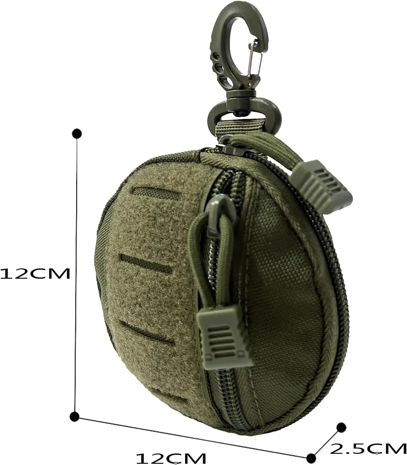 1000D Laser Cut Molle Pouch EDC Pouch Tactical Round Zipper Bag Case Coin Pouches Coin Purse Keychain Little Change Wallet Wireless Headset Pack Gadget Bag
