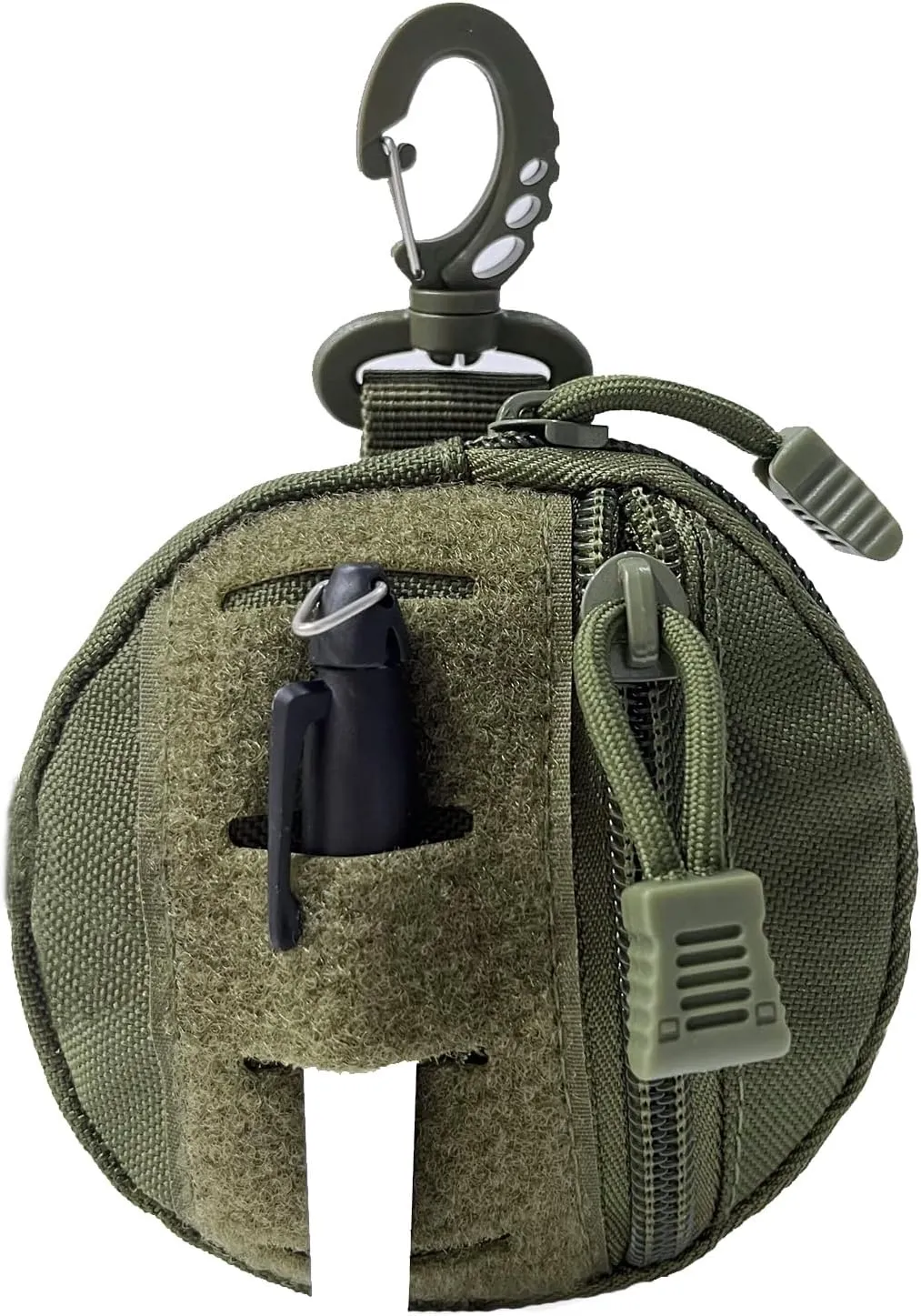 1000D Laser Cut Molle Pouch EDC Pouch Tactical Round Zipper Bag Case Coin Pouches Coin Purse Keychain Little Change Wallet Wireless Headset Pack Gadget Bag