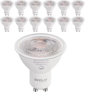 12 Pack GU10 LED Bulb Dimmable 6W 582LM,50W Halogen Replacement, 38 Degree Spotlight 2700K Warm White for Kitchen, Range Hood, Living Room Track Lighting