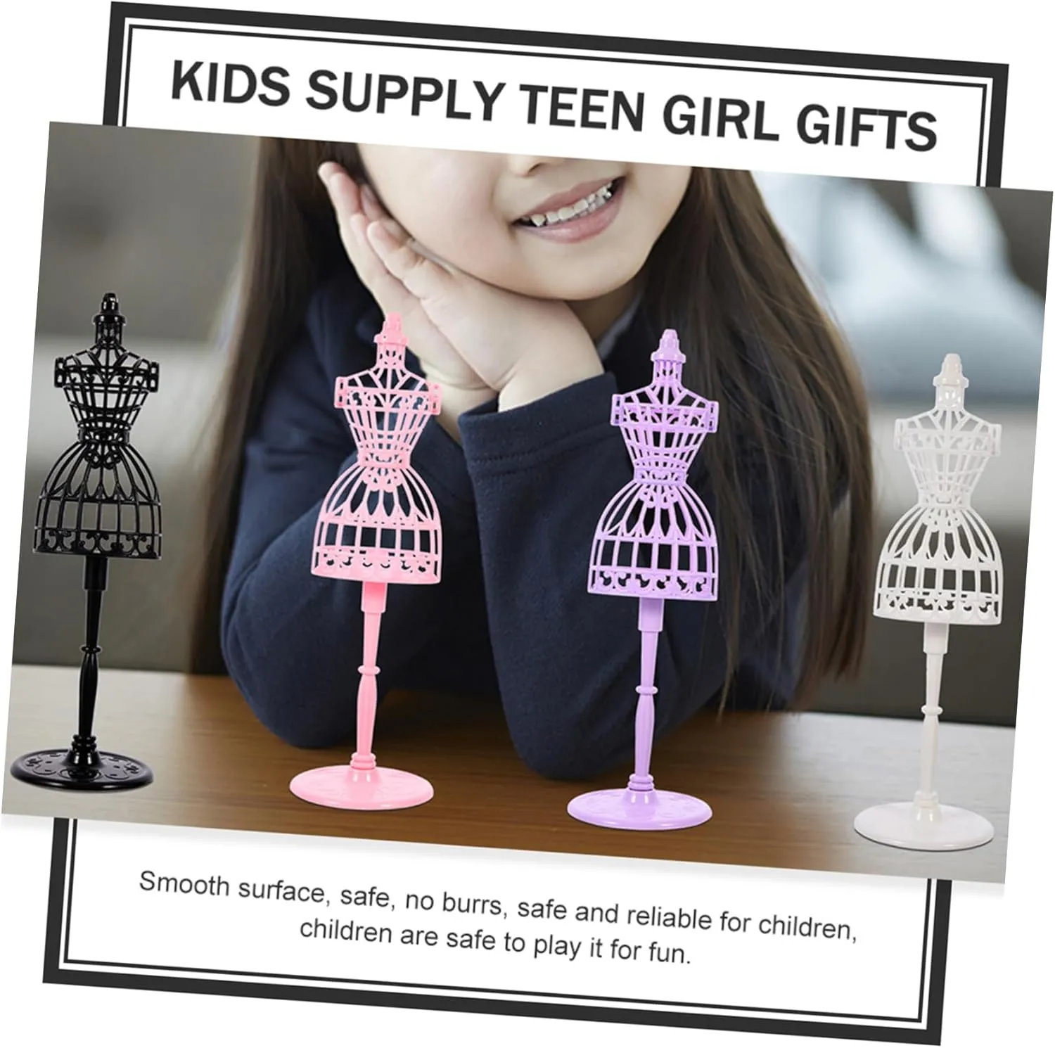 12pcs Mini Doll Dress Mannequin Support Holders Compact Doll Clothes Stands for Display for Dollhouse Decoration and