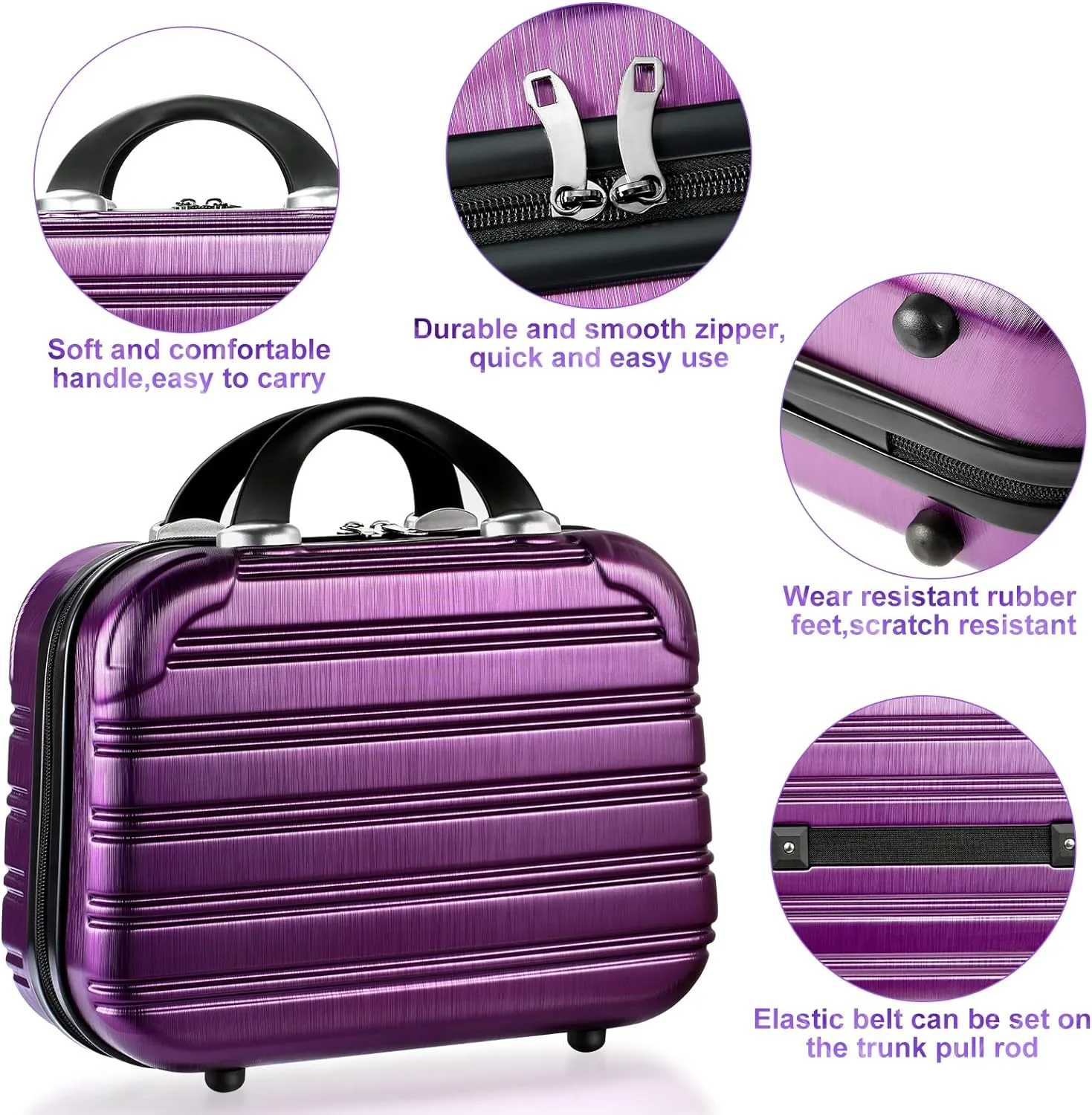 14-Inch Makeup Train Case Hardshell PC ABS Travel Cosmetic Organizer, Makeup Storage Box for Toiletry Durable Portable Gifts for Women.
