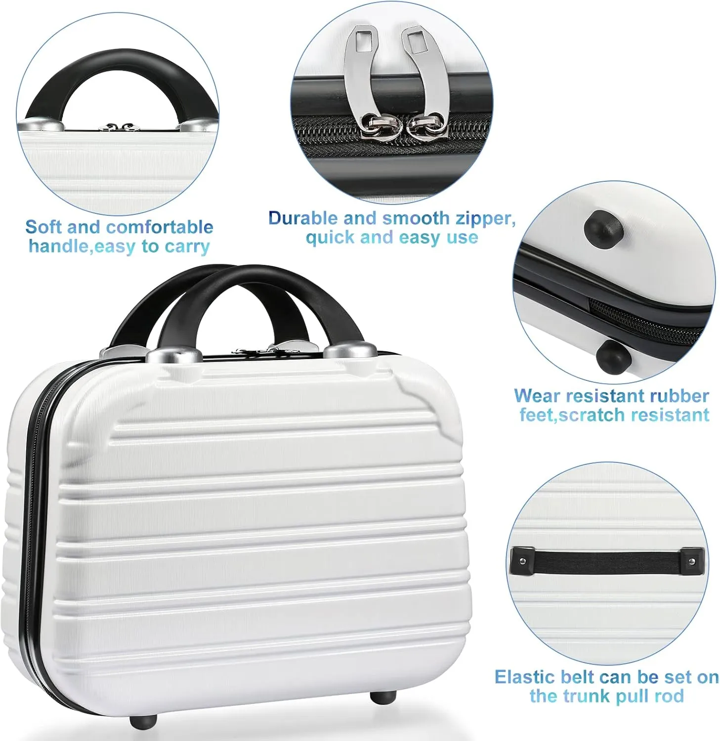 14-Inch Makeup Train Case Hardshell PC ABS Travel Cosmetic Organizer, Makeup Storage Box for Toiletry Durable Portable Gifts for Women.