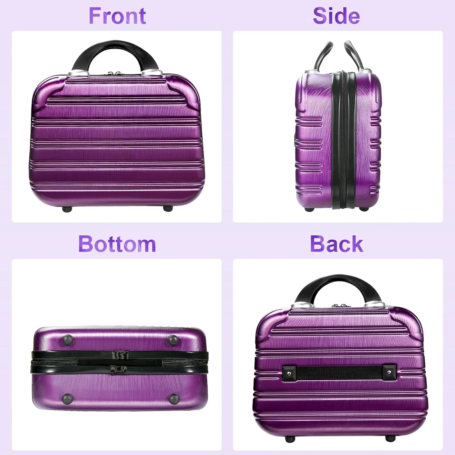 14-Inch Makeup Train Case Hardshell PC ABS Travel Cosmetic Organizer, Makeup Storage Box for Toiletry Durable Portable Gifts for Women.