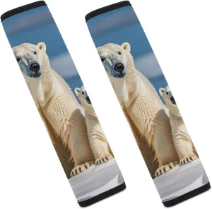2 Polar Bears Auto Seat Belt Cover 2PCS Universal Car Seat Belt Shoulder Protector Pad, Protect Your Shoulders and Neck for Car Seat Belt, Shoulder Bag, Backpack