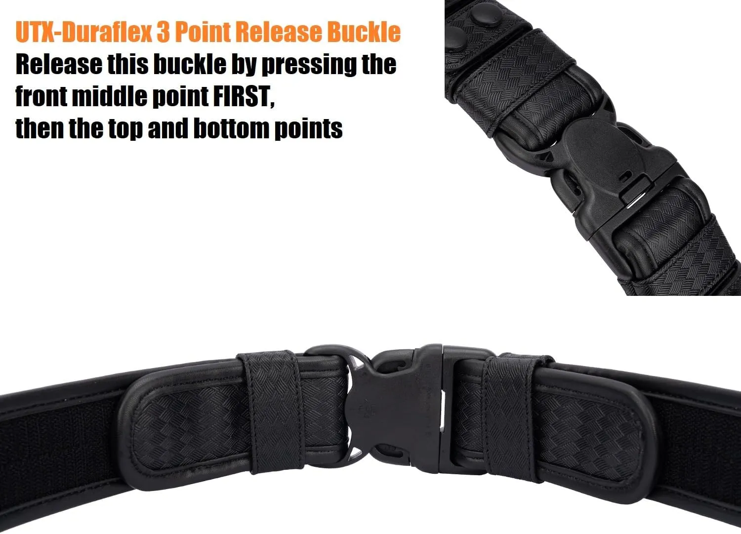 2" Basketweave Duty Belt w/Hook Lining 4 Keepers 1.5" Reversible Inner Belt for Police Law Enforcement Security