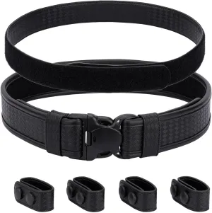 2" Basketweave Duty Belt w/Hook Lining 4 Keepers 1.5" Reversible Inner Belt for Police Law Enforcement Security