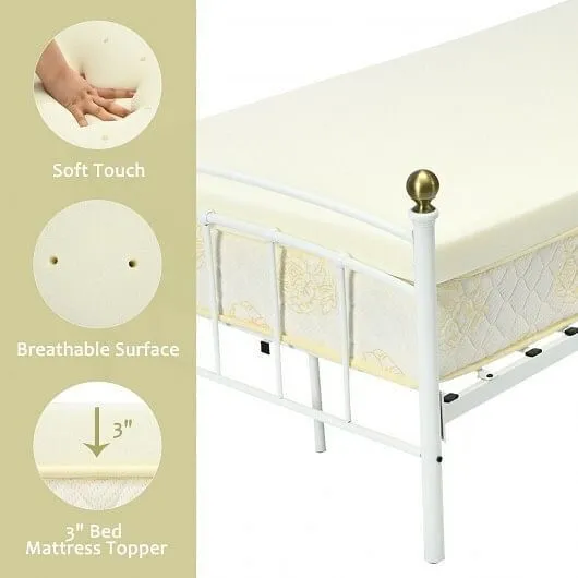 3-Inch Bed Mattress Topper Air Cotton for All Night's Comfy Soft Mattress Pad-Ki