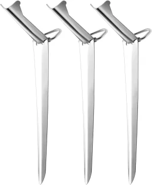 3 Pieces Fishing Rod Holders Beach Bank Foldable Fishing Rod Holder Stainless Steel Ground Support Fish Pole Holder Fish Hook Holder Ground Support