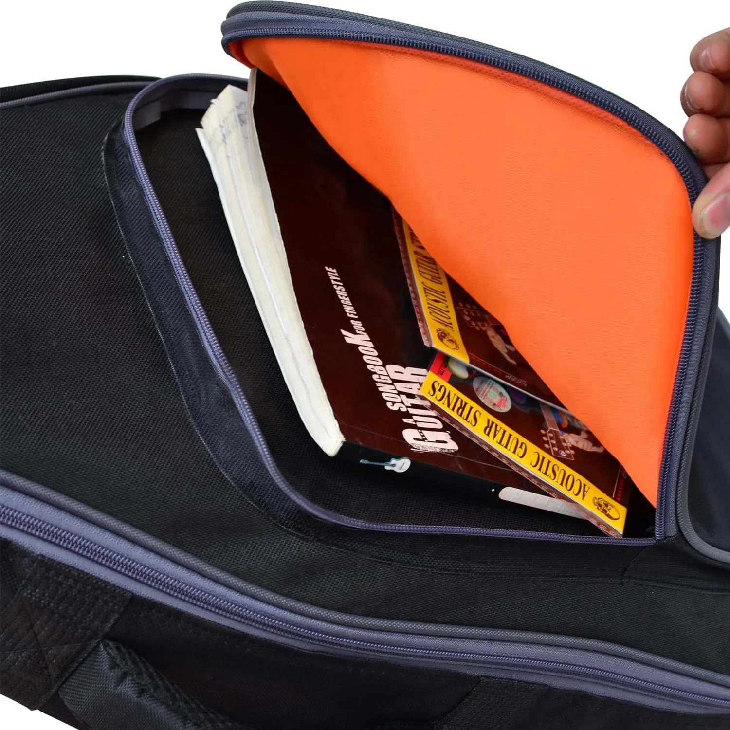 36 38 Inch Acoustic Travel Guitar Case Soft Thick Padding Waterproof Guitar Cases Gig Bag Adjustable Shoulder Strap Guitar Accessories Black (38Inch-7MM Thick Black, Acoustic guitar)