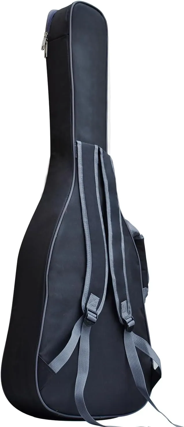 36 38 Inch Acoustic Travel Guitar Case Soft Thick Padding Waterproof Guitar Cases Gig Bag Adjustable Shoulder Strap Guitar Accessories Black (38Inch-7MM Thick Black, Acoustic guitar)