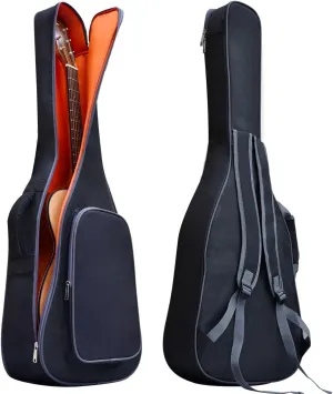 36 38 Inch Acoustic Travel Guitar Case Soft Thick Padding Waterproof Guitar Cases Gig Bag Adjustable Shoulder Strap Guitar Accessories Black (38Inch-7MM Thick Black, Acoustic guitar)