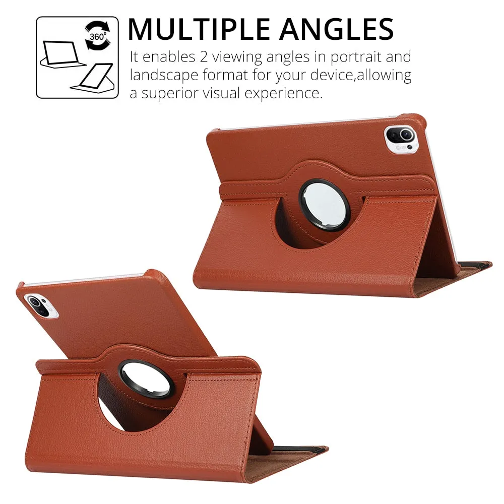360 Degree Rotating Case For Xiaomi RedMi Pad 10.6"2022 Stand Holder Cover Mi pad 5 11 Pro 11 PU Leather Tablet Protective Cases