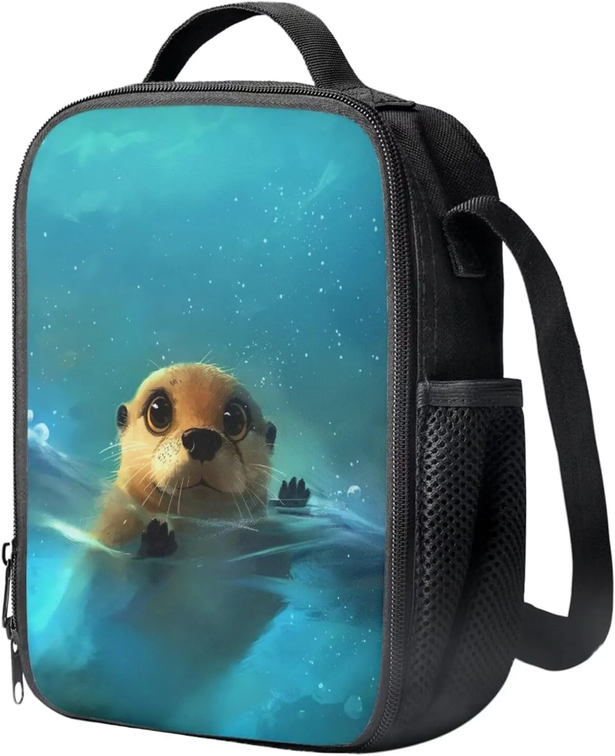 3D Otter Backpack for Boys Age 9-11, Cute Girls Backpack for School Stylish Kids Backpack with Lunch Case Pen Pouch 3 PCS Backpack Set for Toddler Girls Holiday Gifts for Friends
