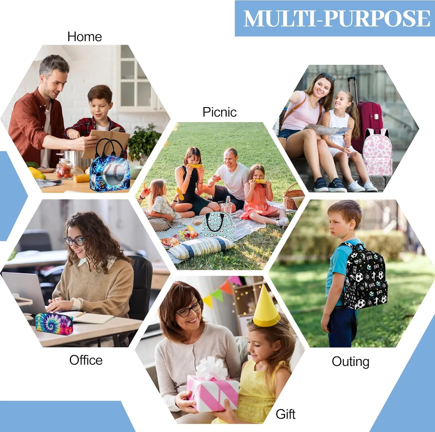 3PCS Backpack for Boys Girls, Kids School Backpack Sets with Lunch Bag Pencil Case, Large Capacity 17 Inch Bookpack 3 in 1 Set for Teens Elementary Middle High School Students (Baseball)