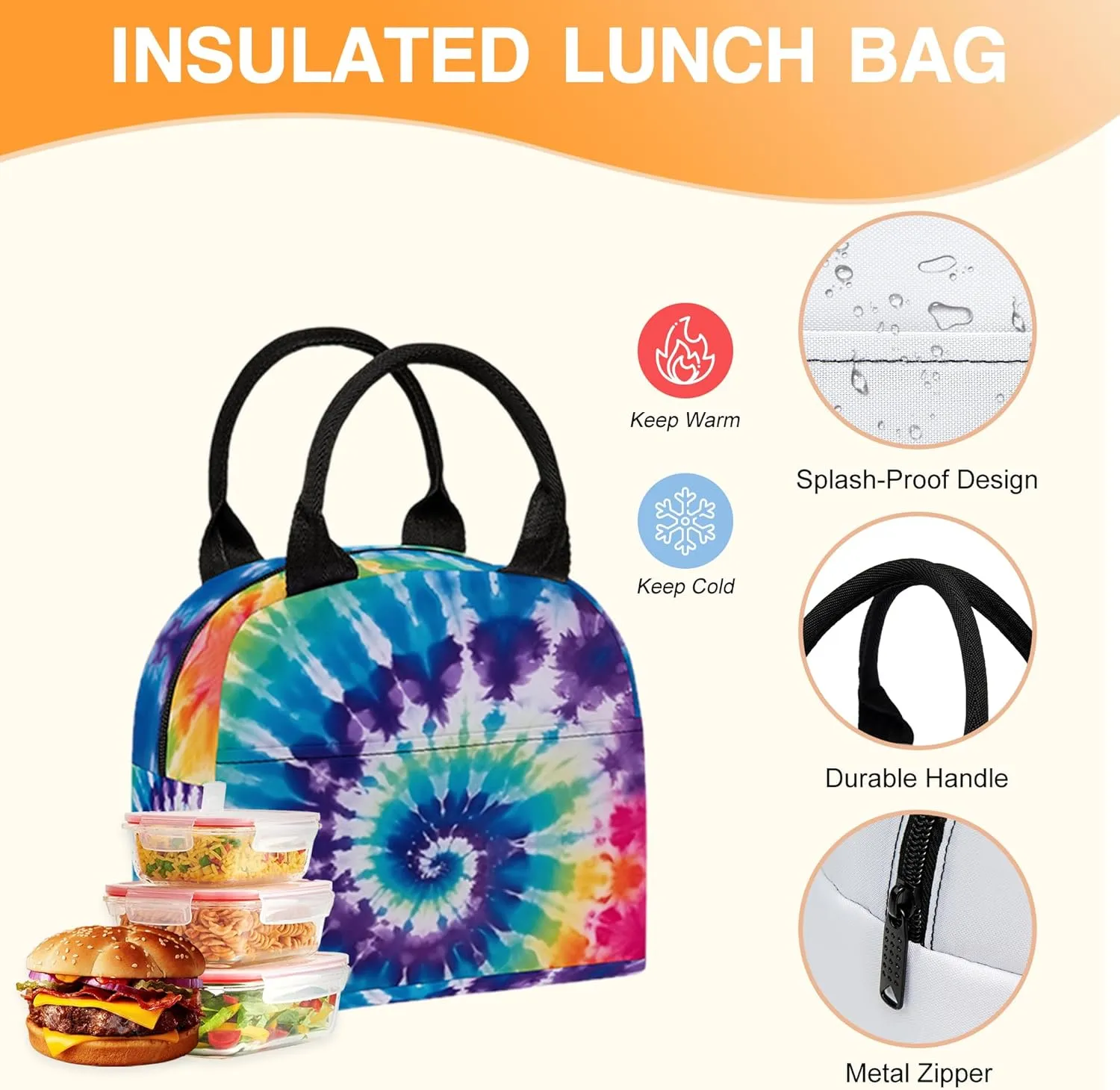 3PCS Backpack for Boys Girls, Kids School Backpack Sets with Lunch Bag Pencil Case, Large Capacity 17 Inch Bookpack 3 in 1 Set for Teens Elementary Middle High School Students (Tie Dye)