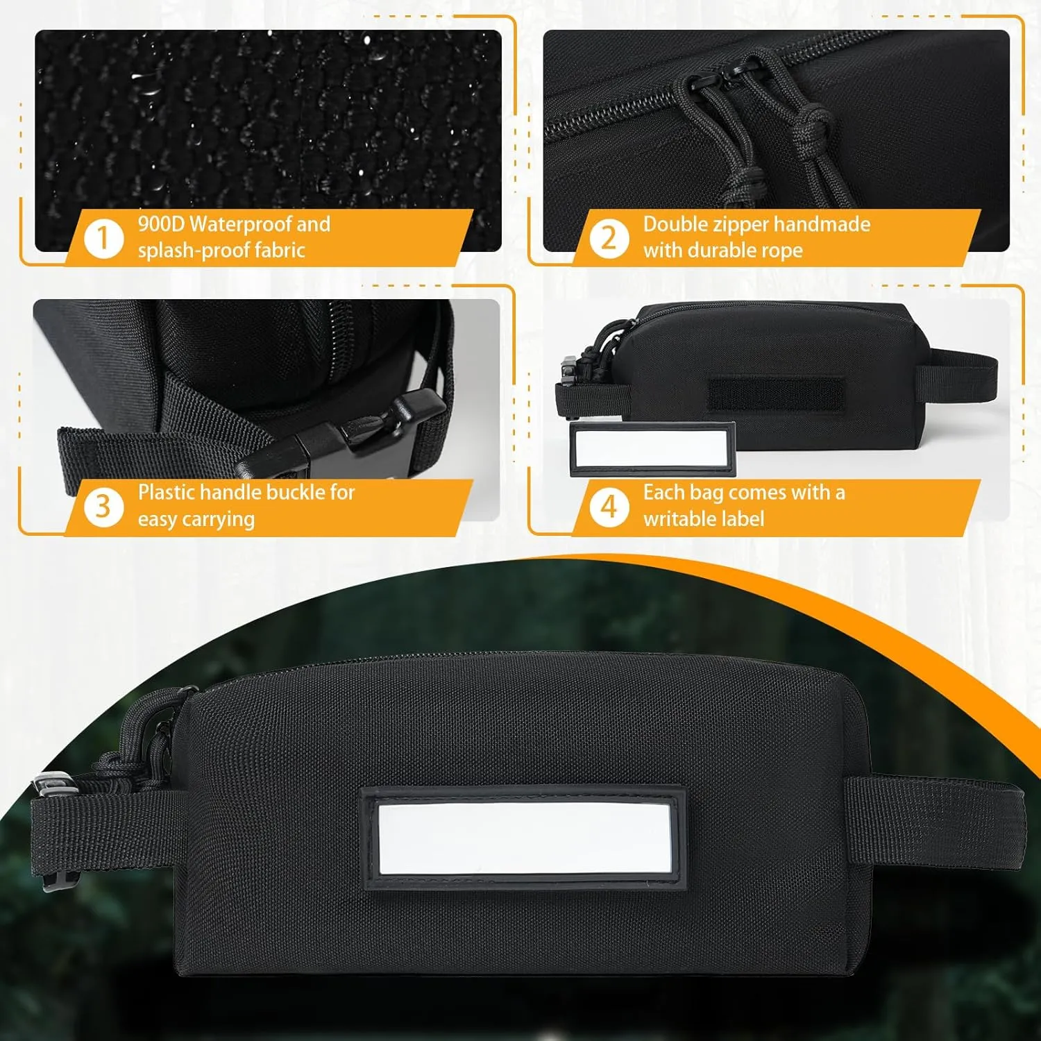4-Pack Tactical Ammo Pouch Loose Sacs, Ammunition Carrier Bag with ID Patches