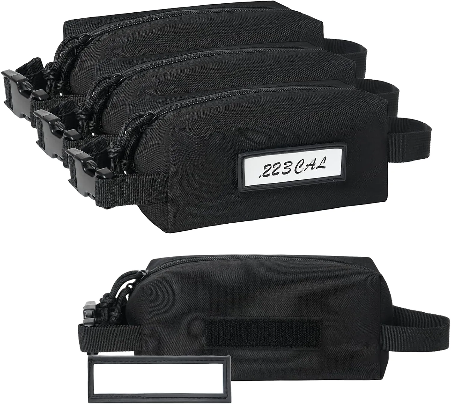 4-Pack Tactical Ammo Pouch Loose Sacs, Ammunition Carrier Bag with ID Patches