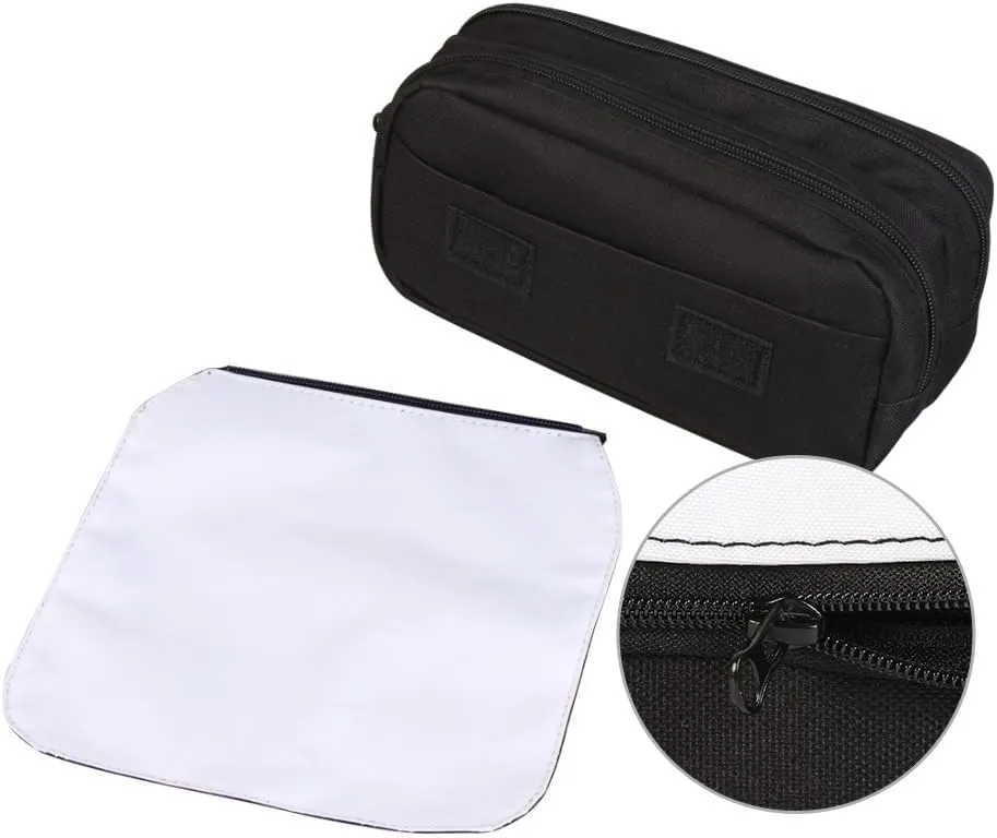 4 PCS Printable Blanks Cosmetic Bags Pencil Case Multipurpose DIY Heat Transfer Makeup Bags Toiletry Pouch with Removable Flap for Sublimation
