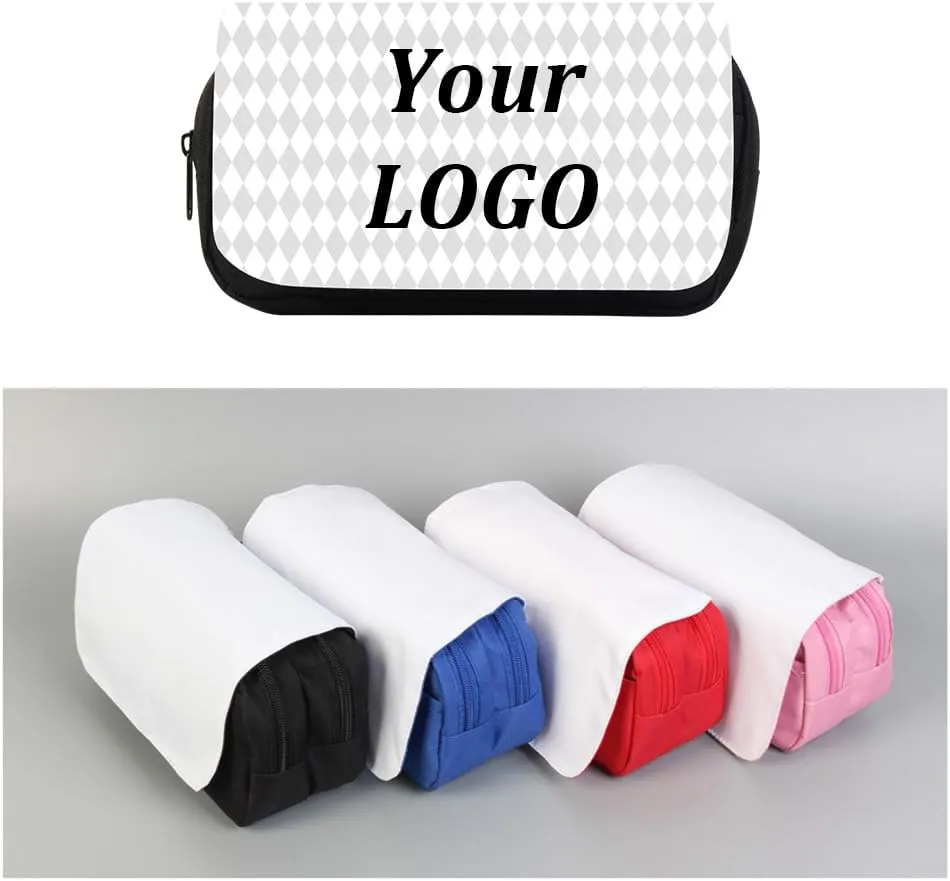 4 PCS Printable Blanks Cosmetic Bags Pencil Case Multipurpose DIY Heat Transfer Makeup Bags Toiletry Pouch with Removable Flap for Sublimation