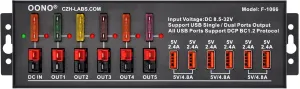 40Amp DC Power Splitter Distribution Module, 5 Power Pole Ports and 6 USB Ports Output