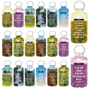 72 Pcs Christian Lipstick Holder Key Chain Bulk Lip Balm Holder with Metal Ring Lipstick Lip Gloss Pouch Religious Party Bible Inspiration Gift for Women Man Church Pastor(Retro)
