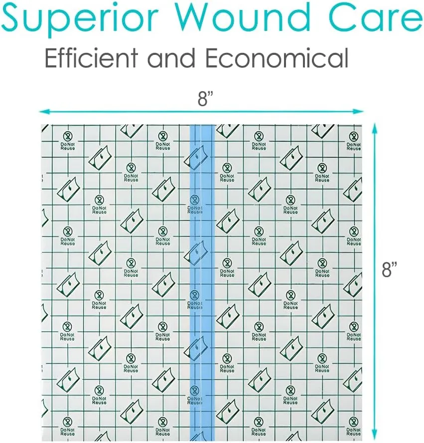 8" x 8" Ostomy Shower Cover [Pack of 50], Ostomy Bag Shower Protector Stoma Shower Guard Colostomy Shower Shields Waterproof Bandage for Women Men Showering
