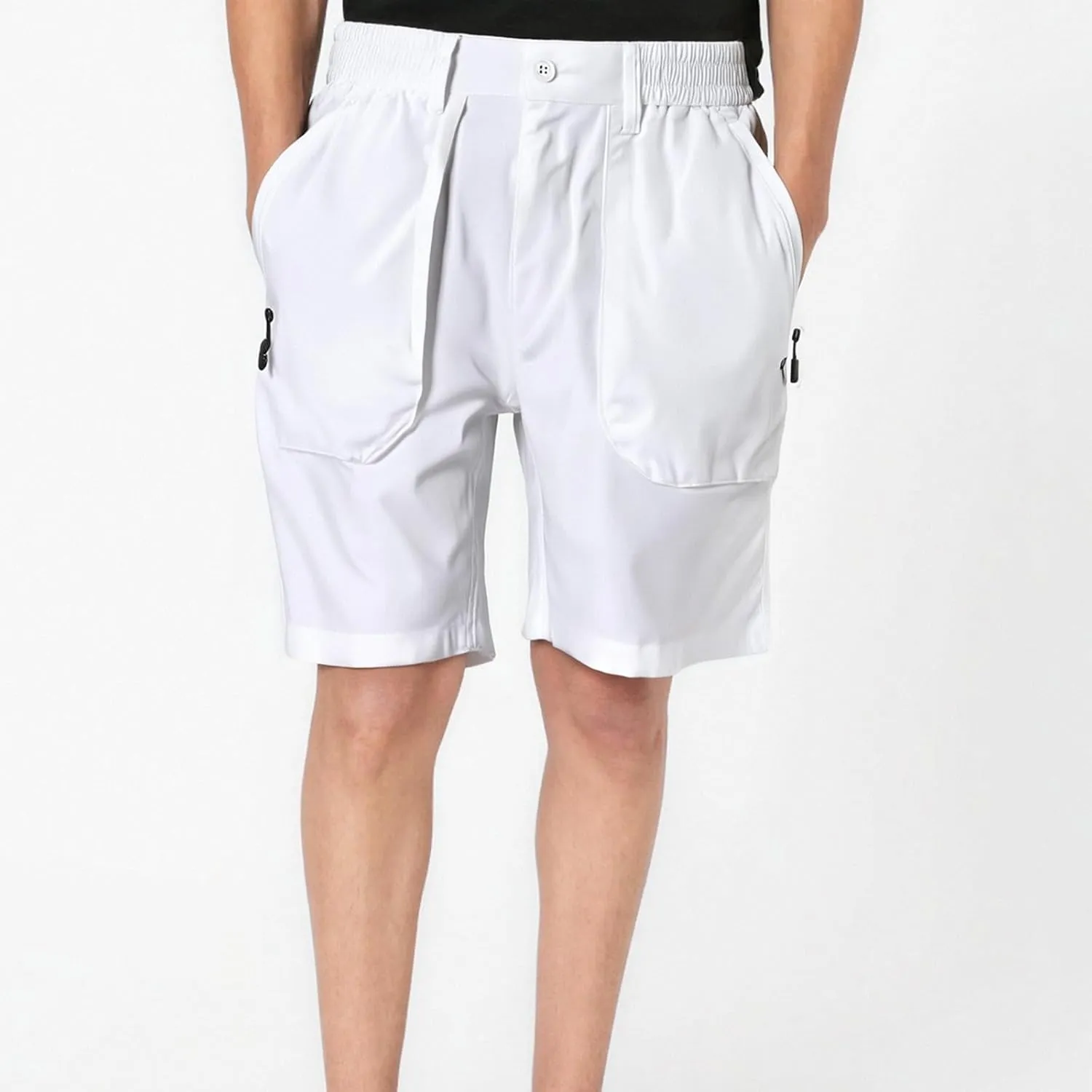 Active Shorts for Men Drop Crotch Embroidered Combat Basic Formal Belt Low Rise Shorts for Men Lightweight Cycle