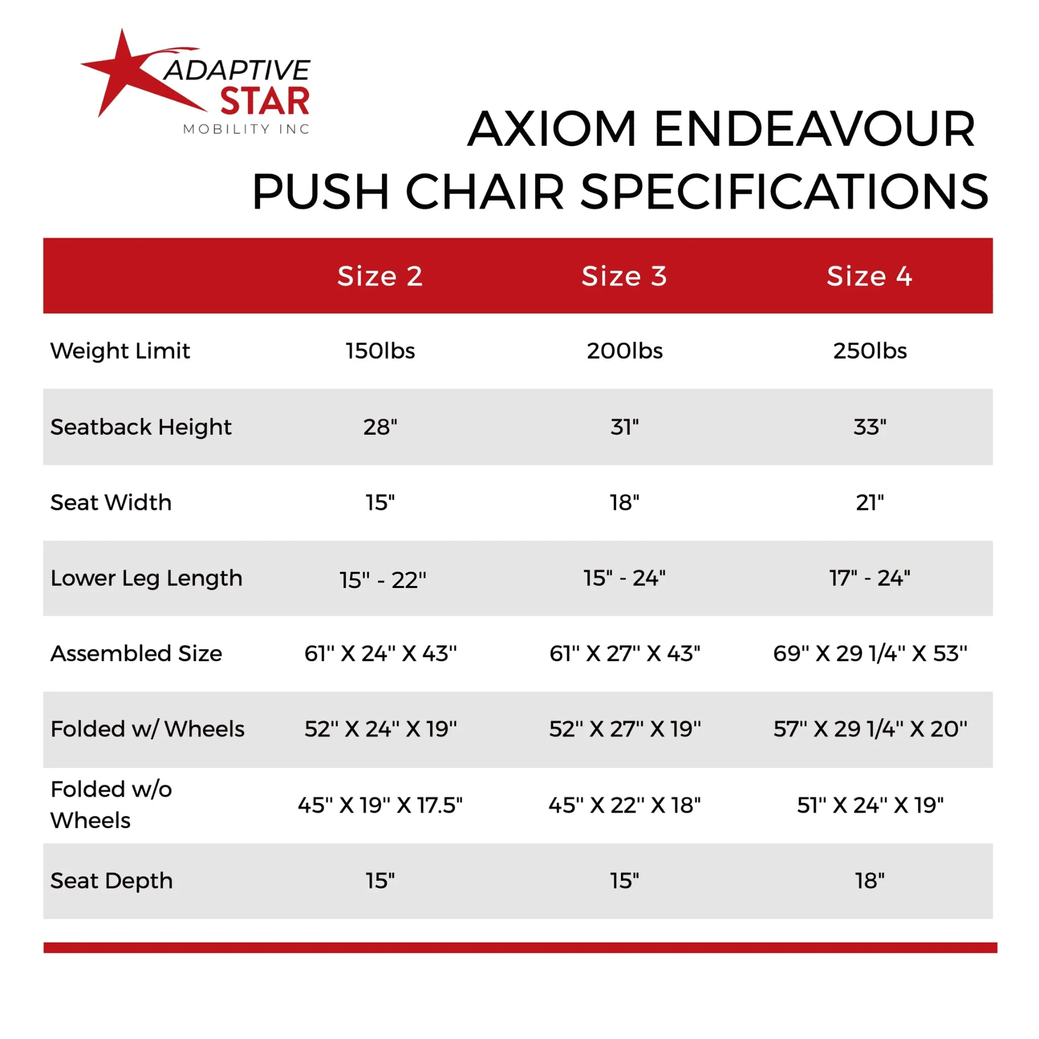 Adaptive Star Axiom Endeavour Push Chair