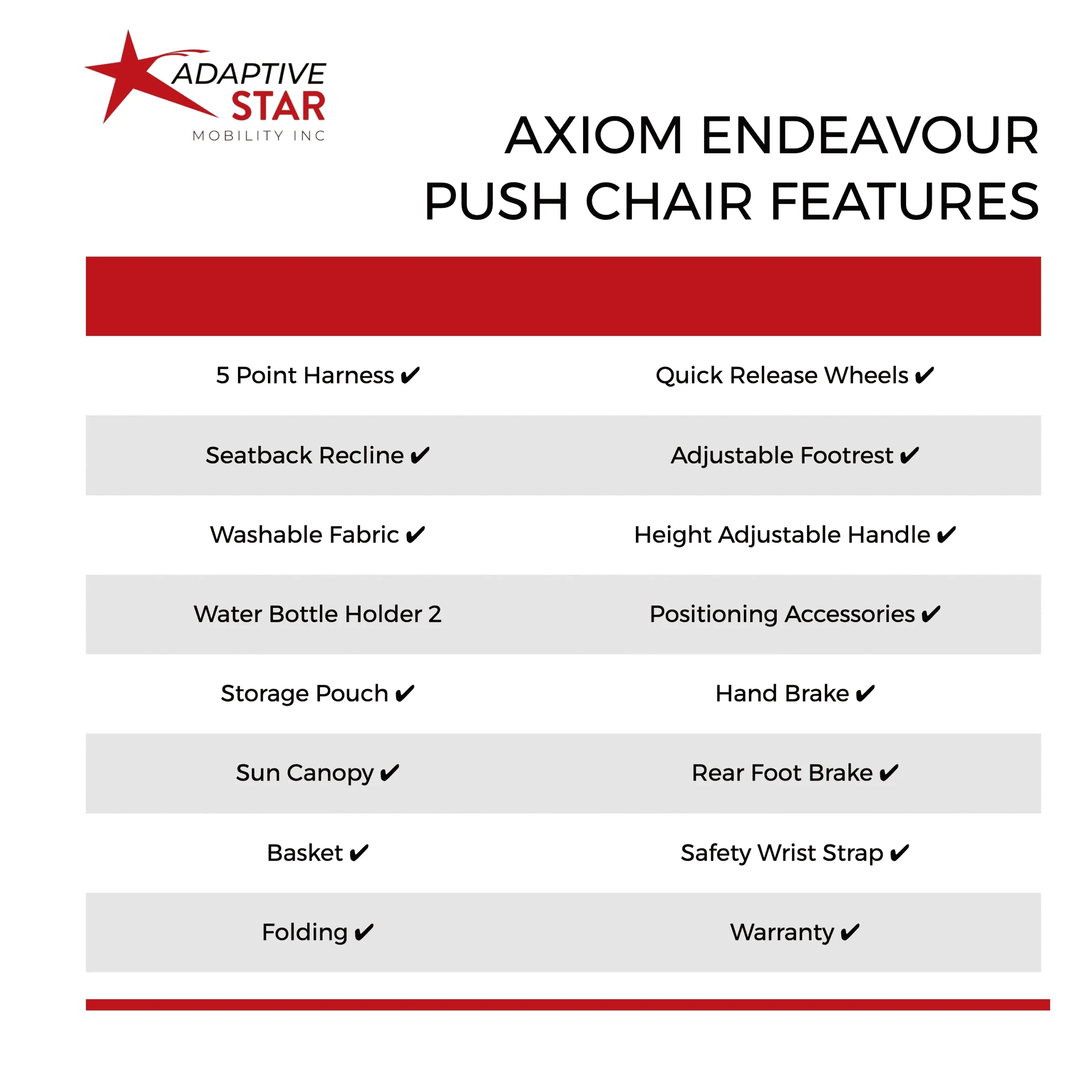 Adaptive Star Axiom Endeavour Push Chair