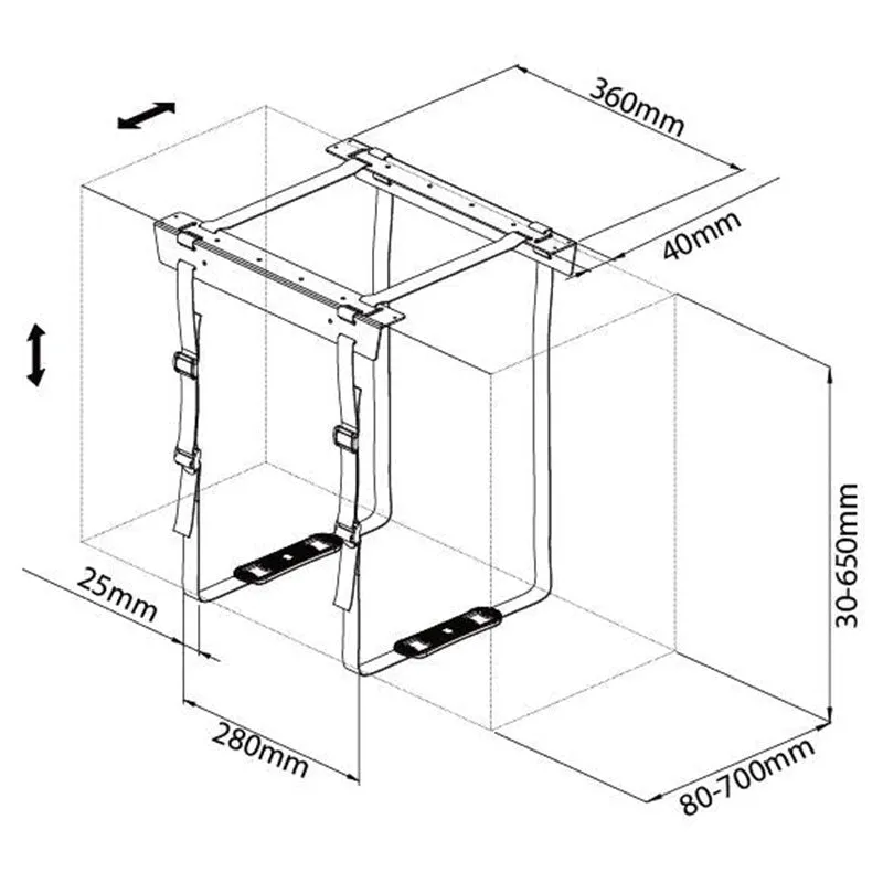 Adjustable Under-Desk UPU Mount (CH-001)