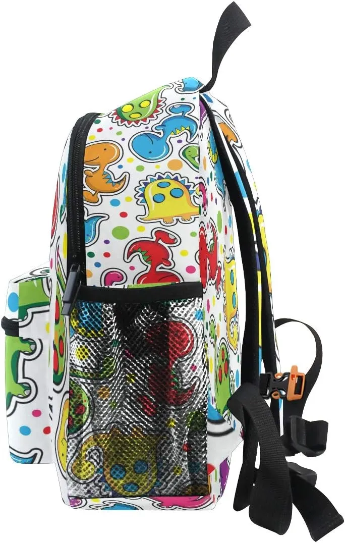 Aflyko Candy Dinosaurs Kids Backpack for Daycare Bookbag for Kindergarten Daypack for Toddler Girls and Boys 10 x 4 x 12 Inch