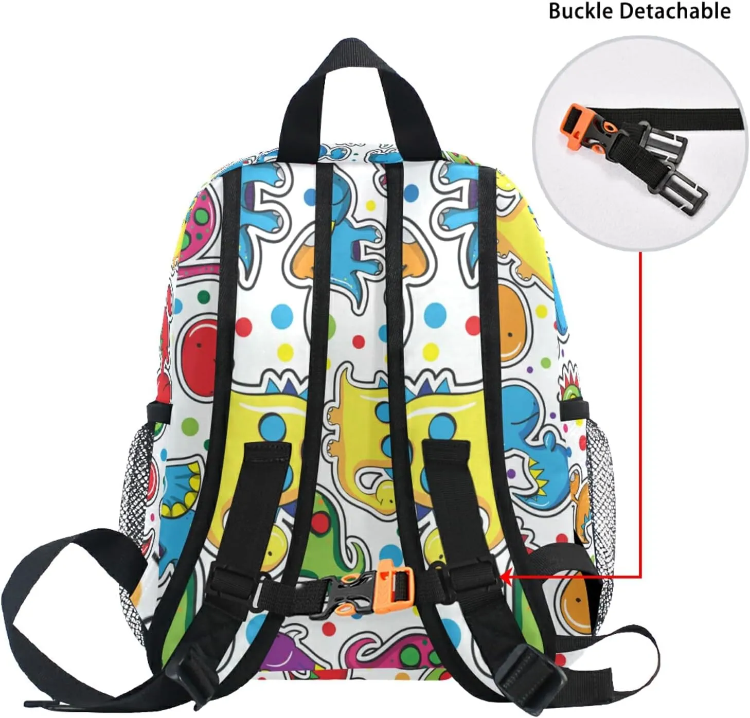 Aflyko Candy Dinosaurs Kids Backpack for Daycare Bookbag for Kindergarten Daypack for Toddler Girls and Boys 10 x 4 x 12 Inch