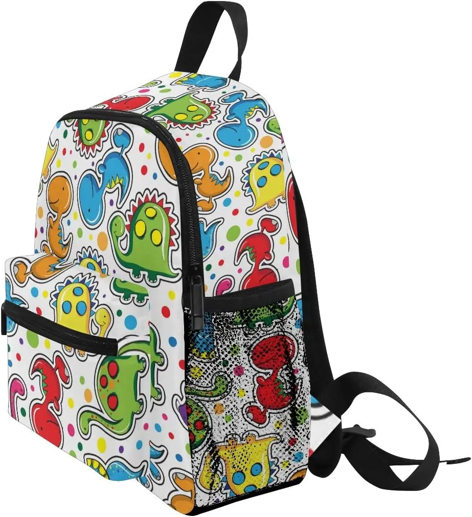 Aflyko Candy Dinosaurs Kids Backpack for Daycare Bookbag for Kindergarten Daypack for Toddler Girls and Boys 10 x 4 x 12 Inch