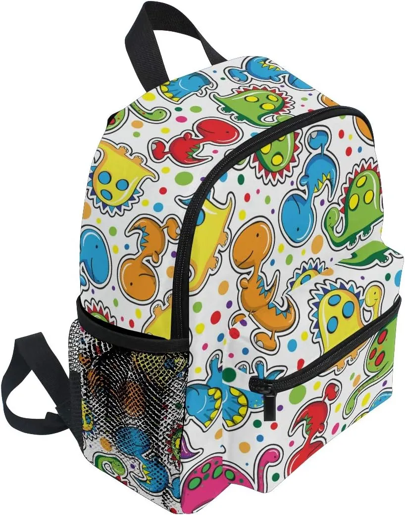 Aflyko Candy Dinosaurs Kids Backpack for Daycare Bookbag for Kindergarten Daypack for Toddler Girls and Boys 10 x 4 x 12 Inch