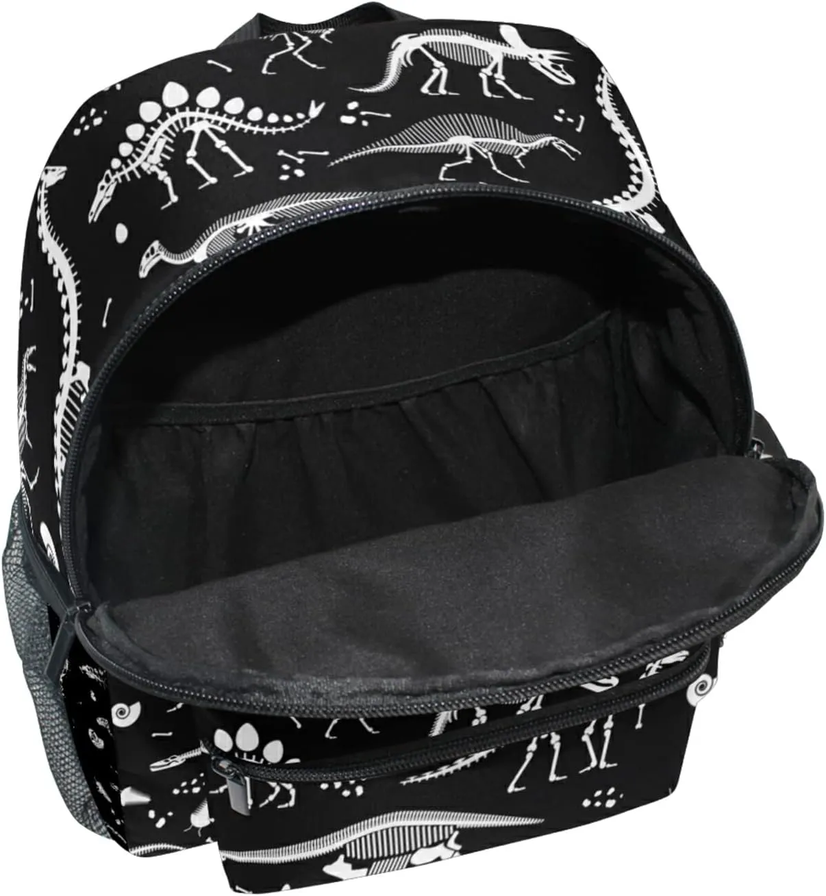 Aflyko Dinosaurs Fossils Black Kids Backpack for Daycare Bookbag for Kindergarten Daypack for Toddler Girls and Boys 10 x 4 x 12 Inch