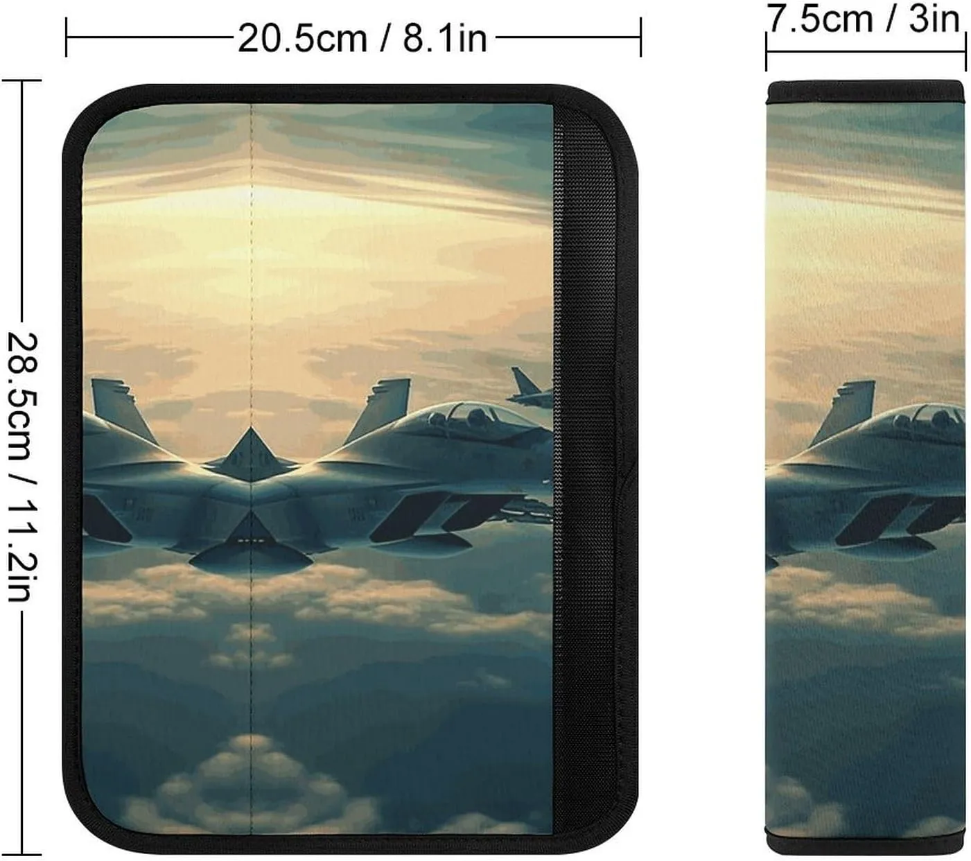 Aircraft Fighter Jets Auto Seat Belt Cover 1PCS Universal Car Seat Belt Shoulder Protector Pad, Protect Your Shoulders and Neck for Car Seat Belt, Shoulder Bag, Backpack