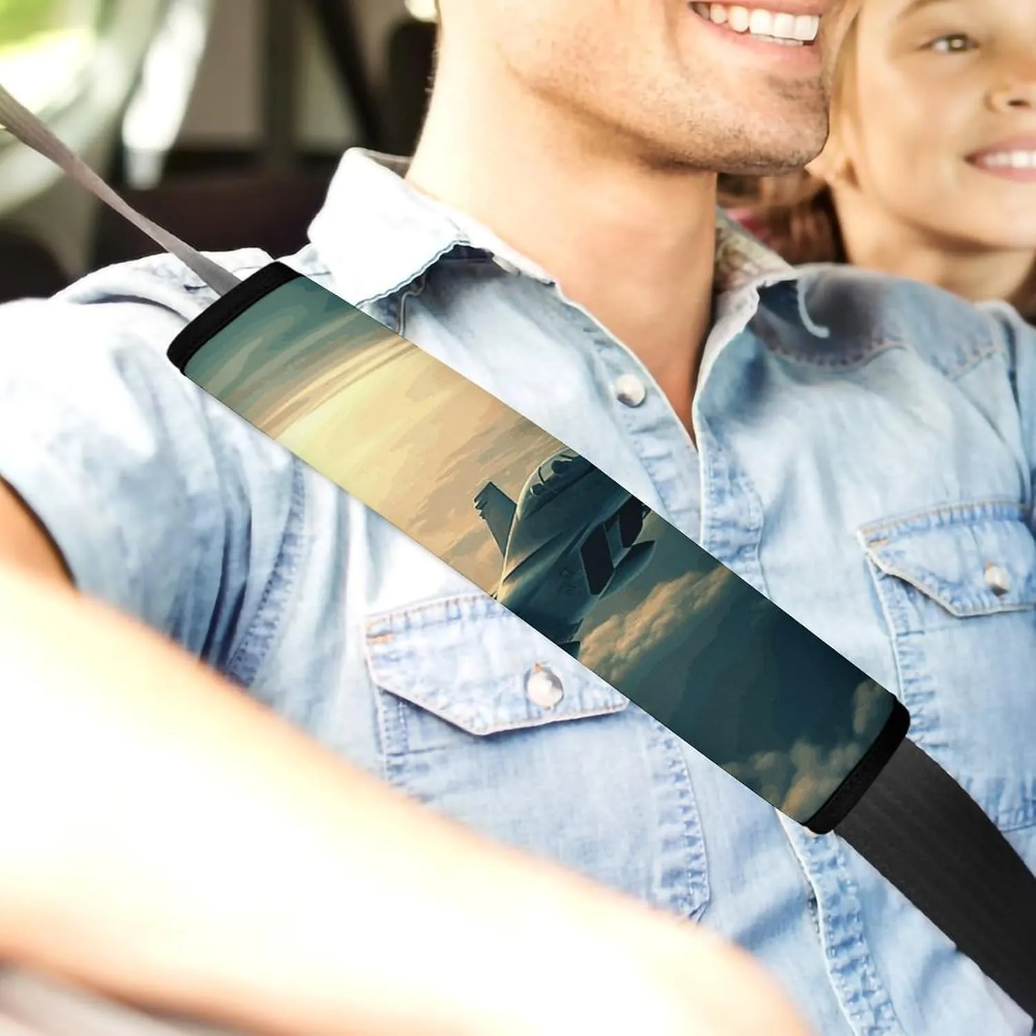Aircraft Fighter Jets Auto Seat Belt Cover 1PCS Universal Car Seat Belt Shoulder Protector Pad, Protect Your Shoulders and Neck for Car Seat Belt, Shoulder Bag, Backpack