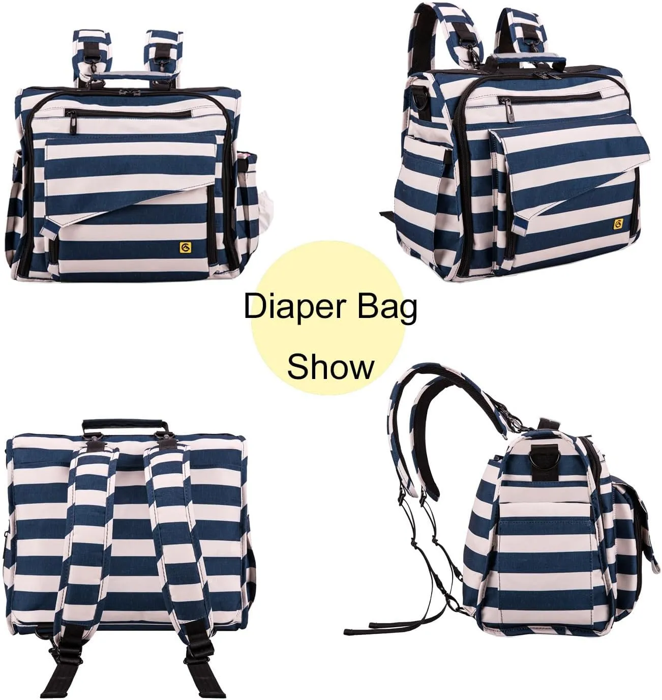 ALLCAMP Diaper Bag Large, Support Baby Stroller, Converted Into a Tote Bag