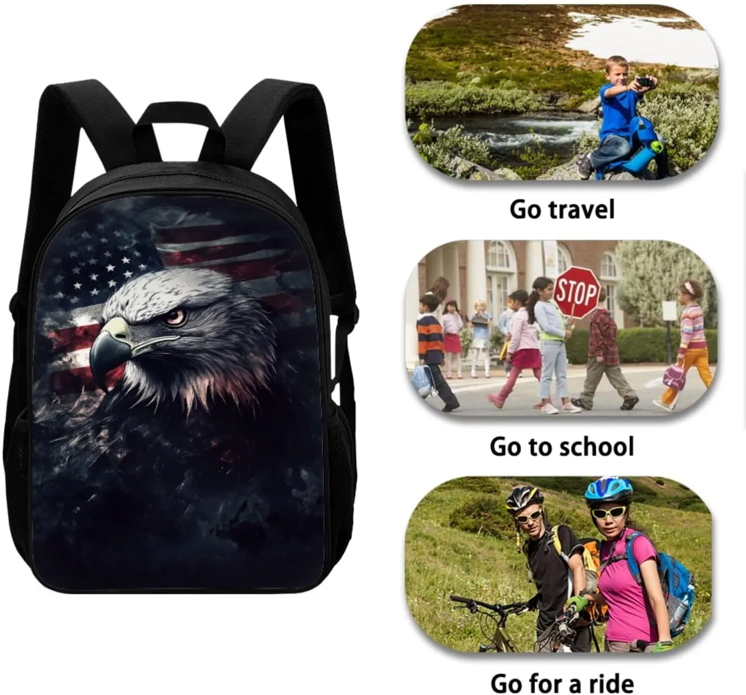 American Eagle 6th Grade Backpack for Girls Bookbags with Lunch Box Bottle Sleeve Pencil Case Middle School Backpacks for Teen Girls Kids School Bag for School Hiking Daypack