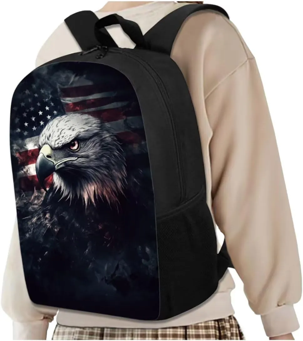 American Eagle 6th Grade Backpack for Girls Bookbags with Lunch Box Bottle Sleeve Pencil Case Middle School Backpacks for Teen Girls Kids School Bag for School Hiking Daypack