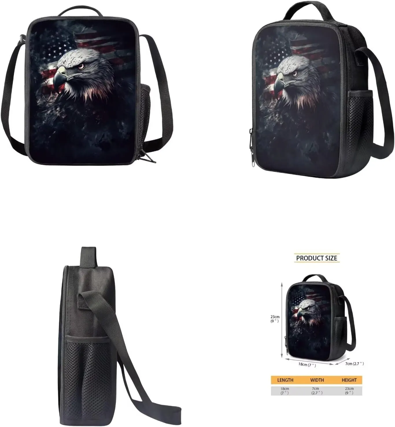 American Eagle 6th Grade Backpack for Girls Bookbags with Lunch Box Bottle Sleeve Pencil Case Middle School Backpacks for Teen Girls Kids School Bag for School Hiking Daypack
