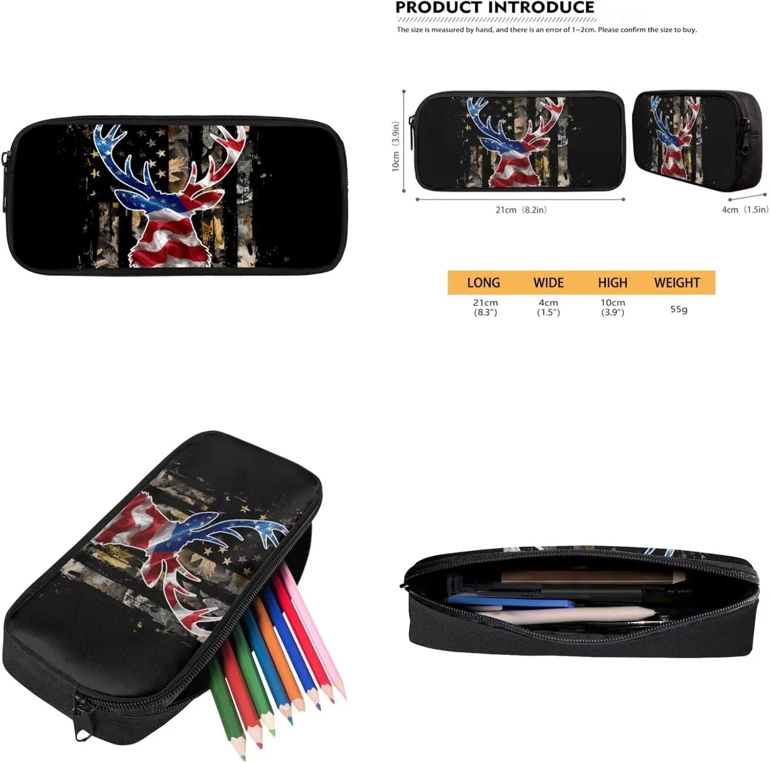 American Flag Backpack for School Boys Kids Bookbags with Lunch Box and Pencil Case Lightweight Elementary School Bags for Boys Casual Daypack 4 Pcs Primary Backpacks Set for Kids